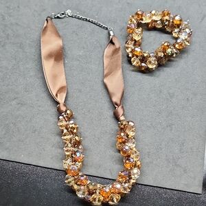 Chic Crystal Necklace and Bracelet Set